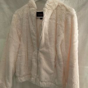 White fluffy jacket